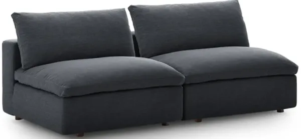 Commix Down Filled Overstuffed 2-Piece Armless Sectional Loveseat by Modway Gray