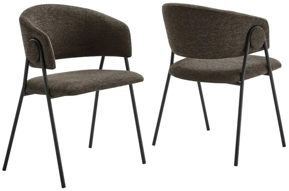 Nella Dining Chair Set of 2 by Modway Java Black
