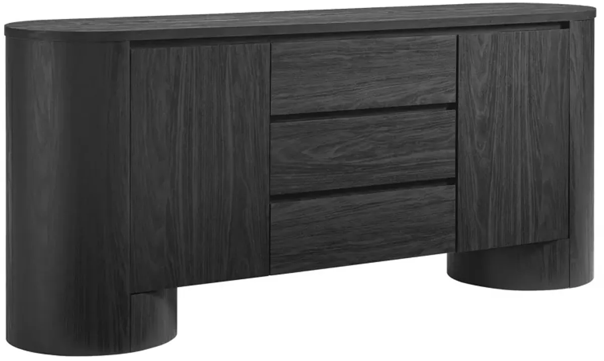 Duval 71" Rounded Sideboard Storage Cabinet by Modway Hickory Frost