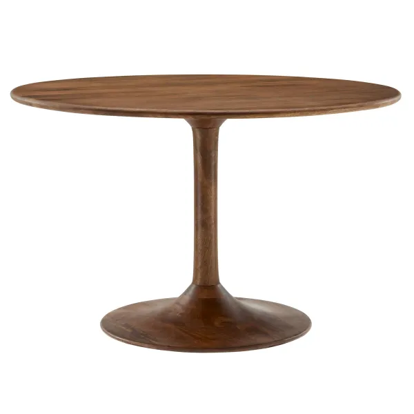 Lippa Round 48" Dining Table by Modway Solid Wood / Walnut
