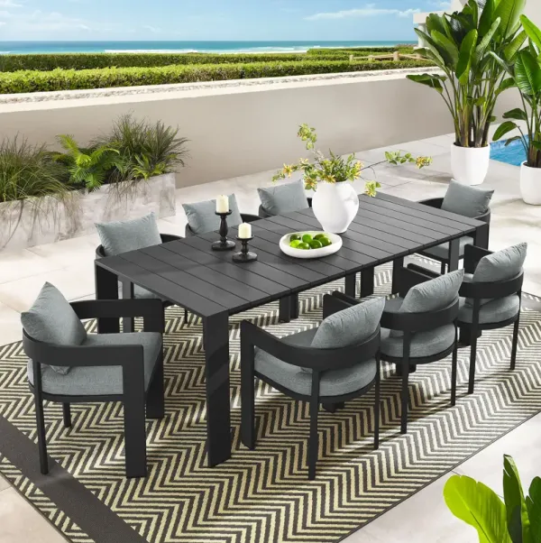 Tahoe 9-Piece Outdoor Patio Aluminum Dining Set by Modway