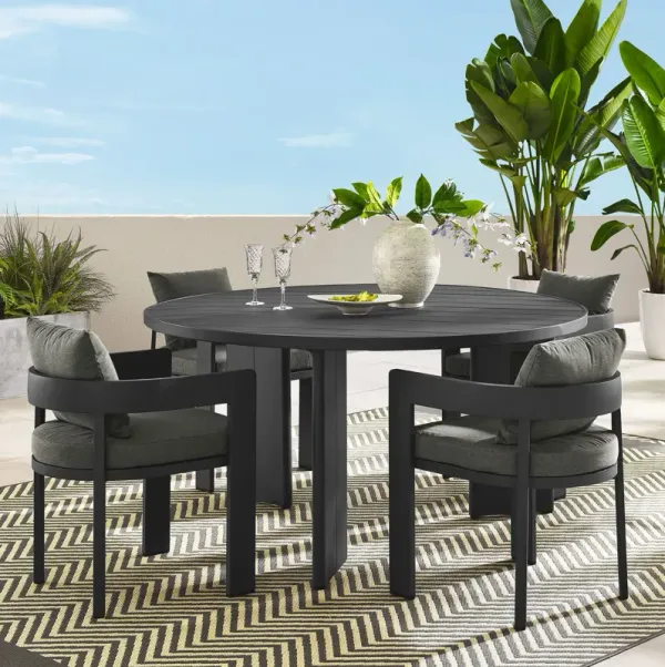 Tahoe 5-Piece Outdoor Patio Aluminum Dining Set by Modway Gray Gray