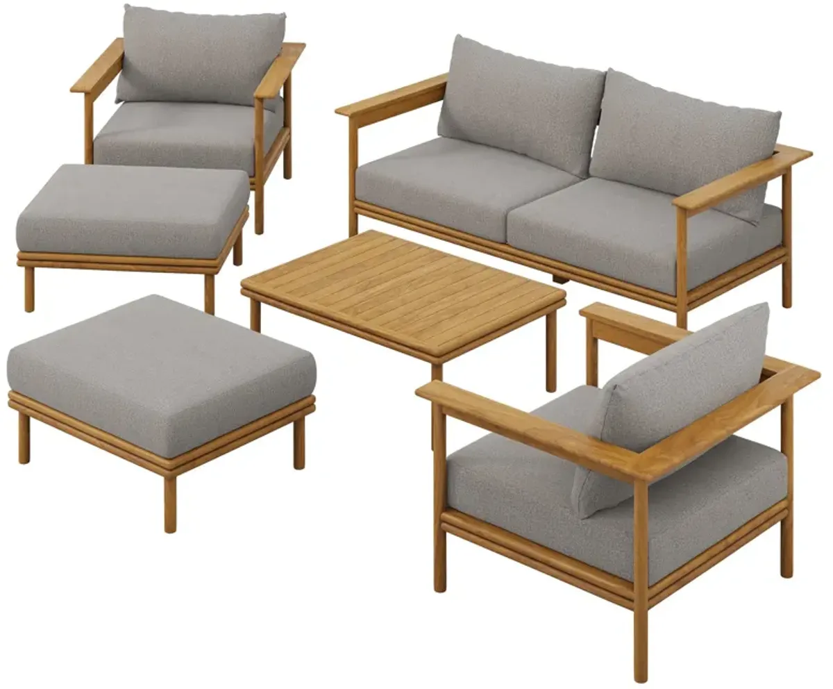 Wren 6-Piece Outdoor Patio Teak Wood Furniture Set by Modway