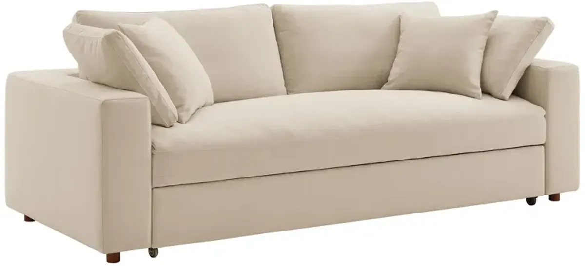 Commix Down Filled Overstuffed Sleeper Sofa by Modway Light Beige