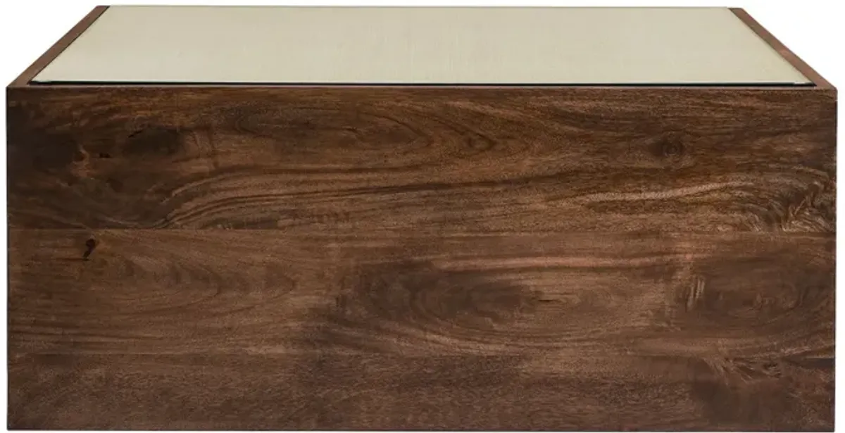 Truett Square Wood Rattan Coffee Table by Modway Walnut