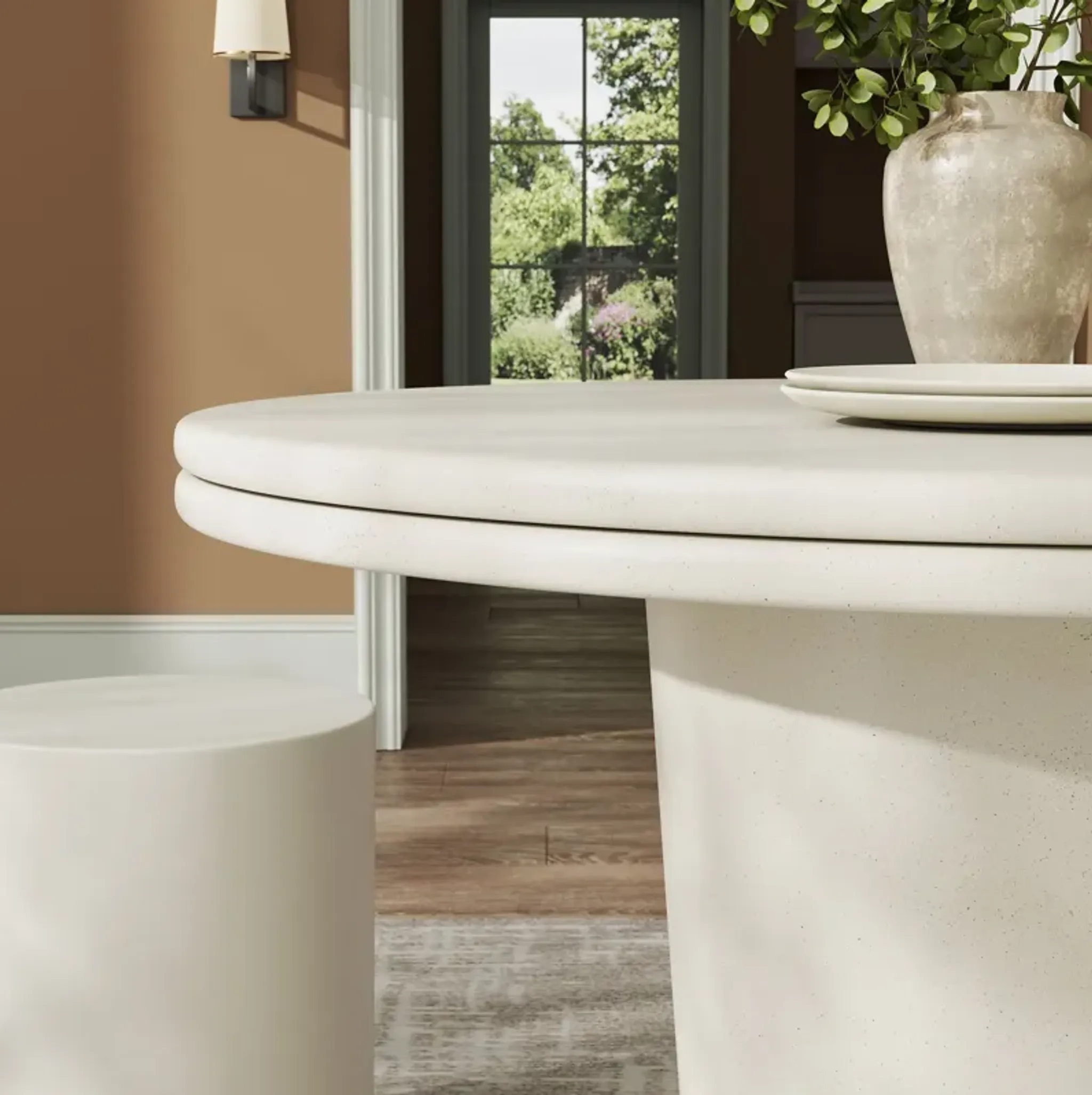 Brion 48 Indoor Outdoor Patio Concrete Round Dining Table By Modway ...
