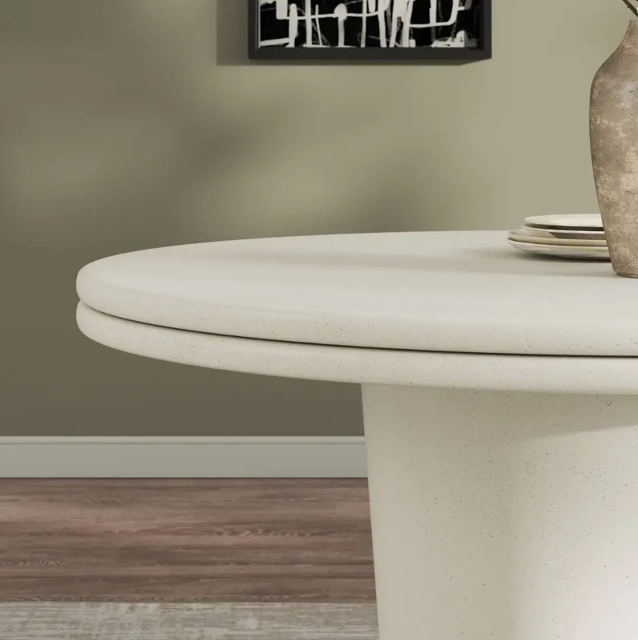 Brion 48 Indoor Outdoor Patio Concrete Round Dining Table By Modway ...