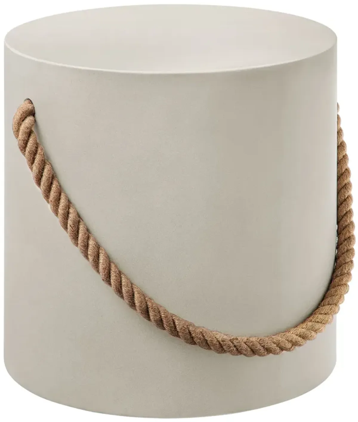 Isera Indoor - Outdoor Patio Rope Concrete Side Table Stool by Modway Light Gray