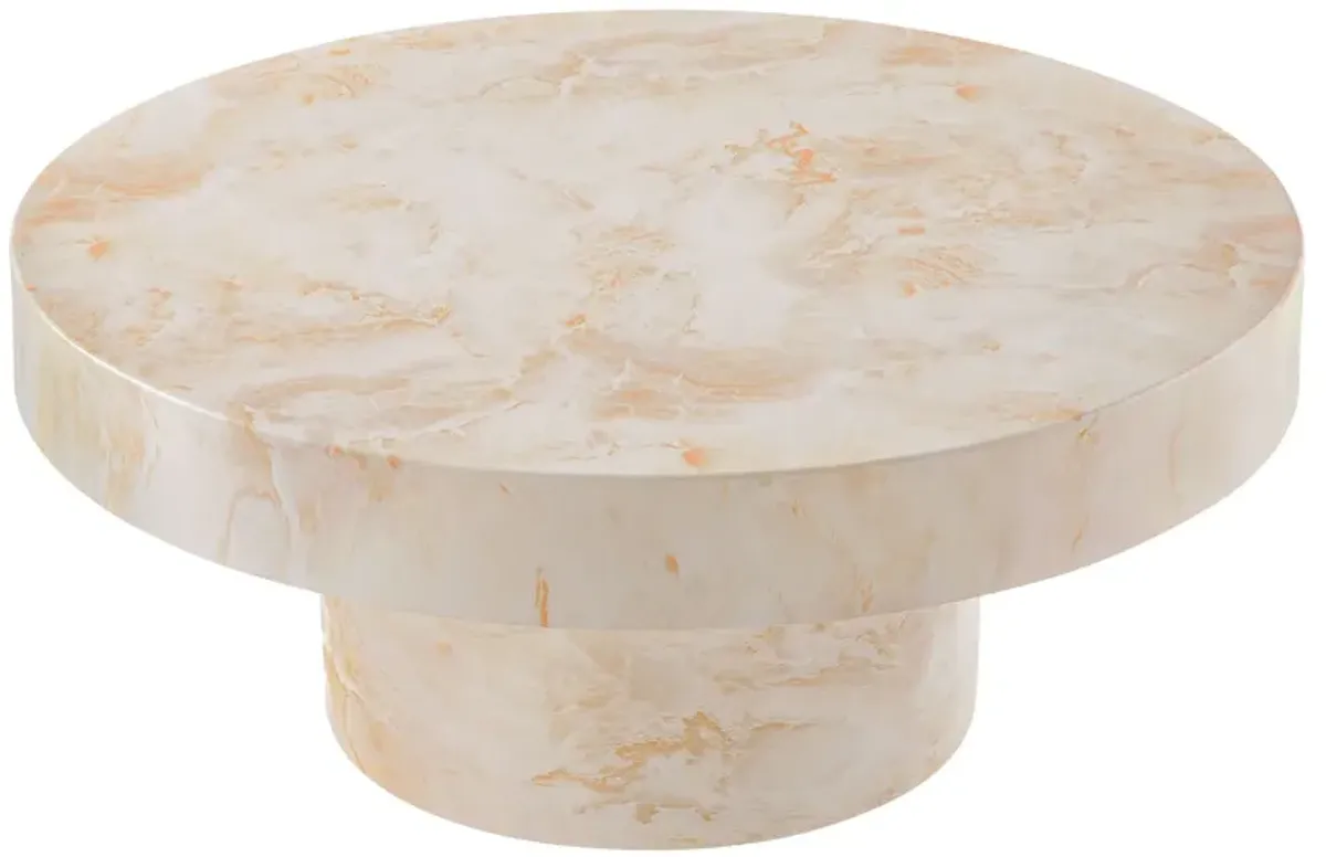 Alora Indoor - Outdoor Patio Concrete Round Coffee Table by Modway Honey Onyx