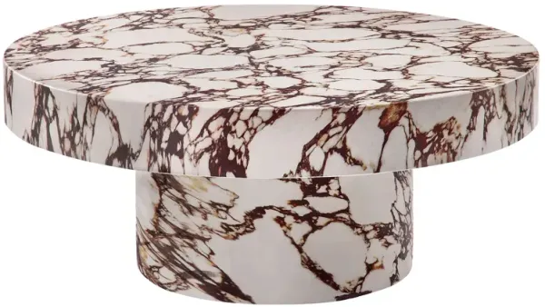 Alora Indoor - Outdoor Patio Concrete Round Coffee Table by Modway Red Marble