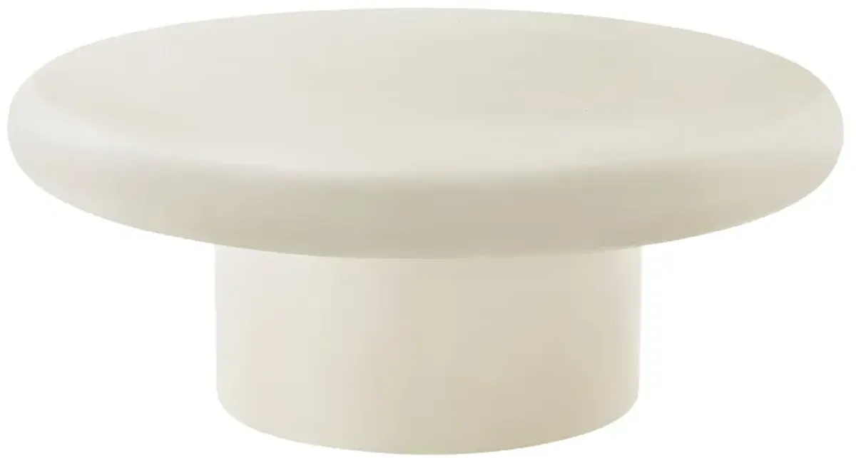 Argos Indoor - Outdoor Patio Concrete Round Coffee Table by Modway White