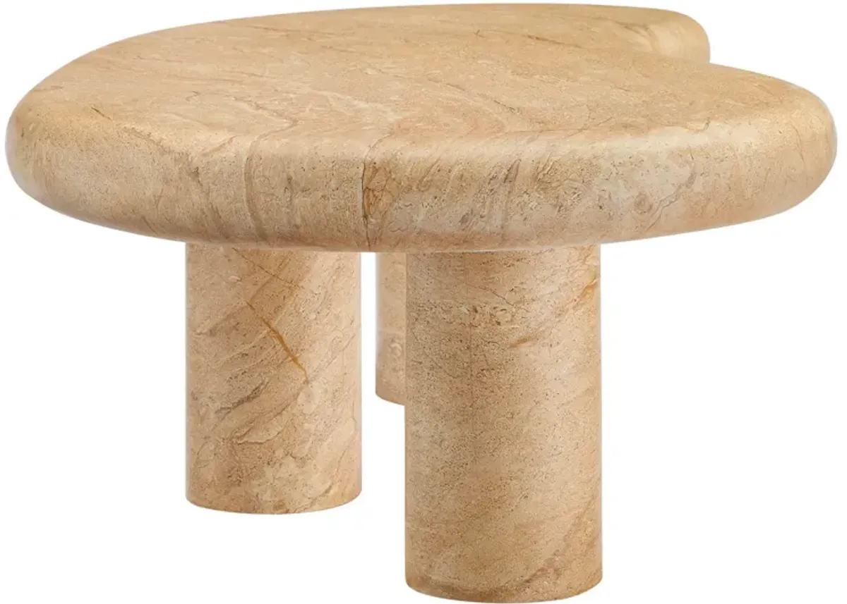 Elowen Indoor - Outdoor Patio Textured Faux Travertine Coffee Table by Modway Travertine