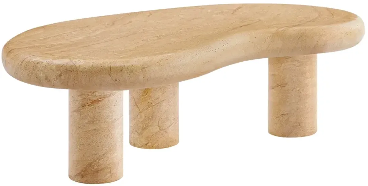 Elowen Indoor - Outdoor Patio Textured Faux Travertine Coffee Table by Modway Travertine