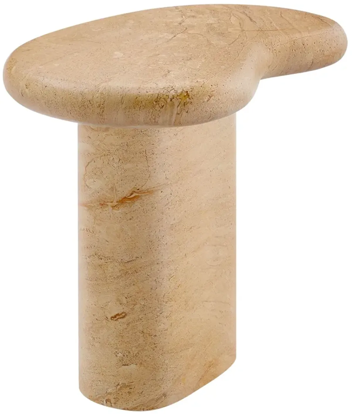 Elowen Indoor - Outdoor Patio Textured Faux Travertine Side Table by Modway Travertine
