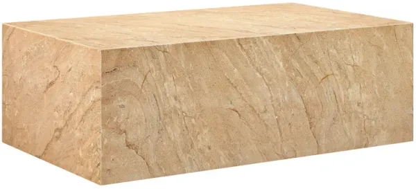 Jordana Square Plinth Indoor - Outdoor Patio Concrete Coffee Table by Modway Travertine