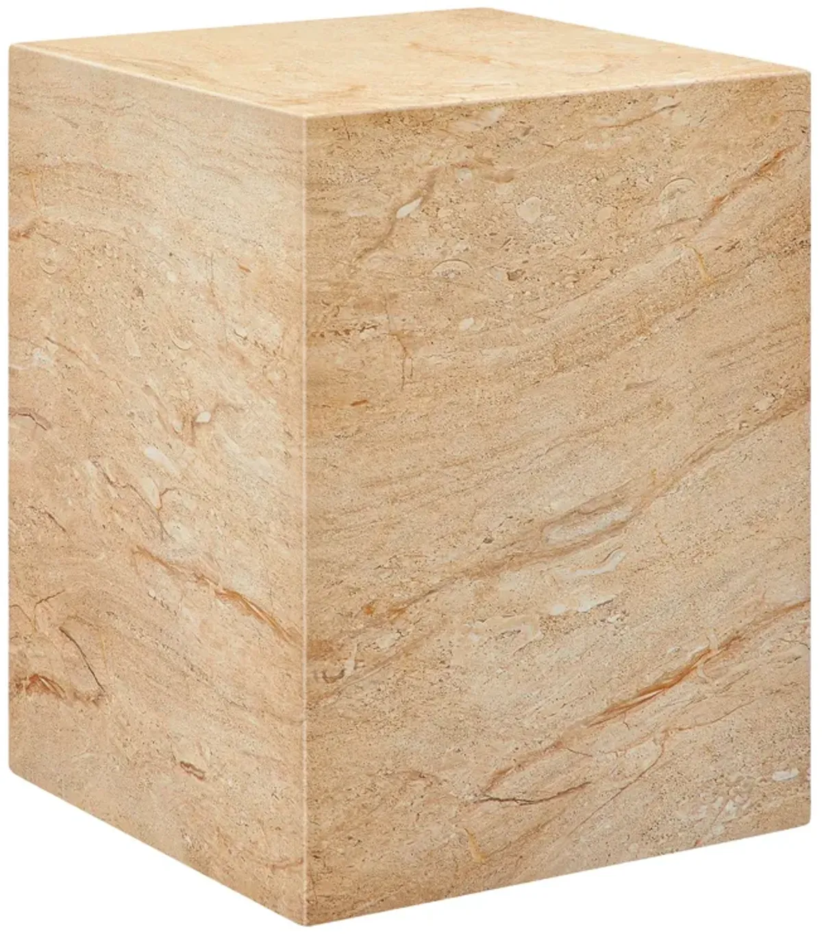 Jordana Square Plinth Indoor - Outdoor Patio Concrete Side Table by Modway Travertine