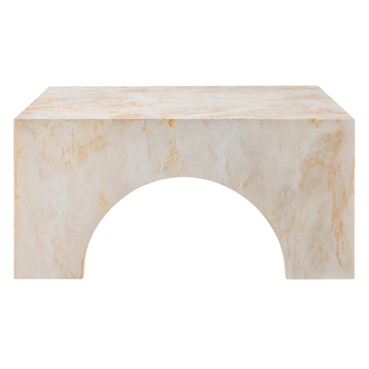 Valen Indoor - Outdoor Patio Arched Concrete Coffee Table by Modway Honey Onyx