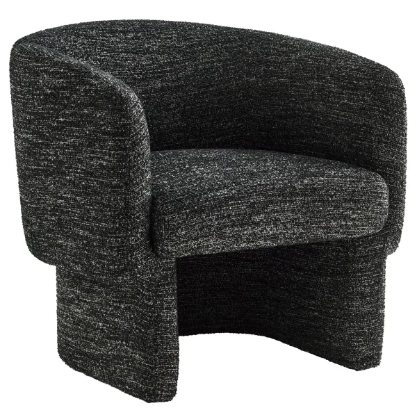 Muse Boucle Fabric Barrel Accent Chair by Modway Charcoal