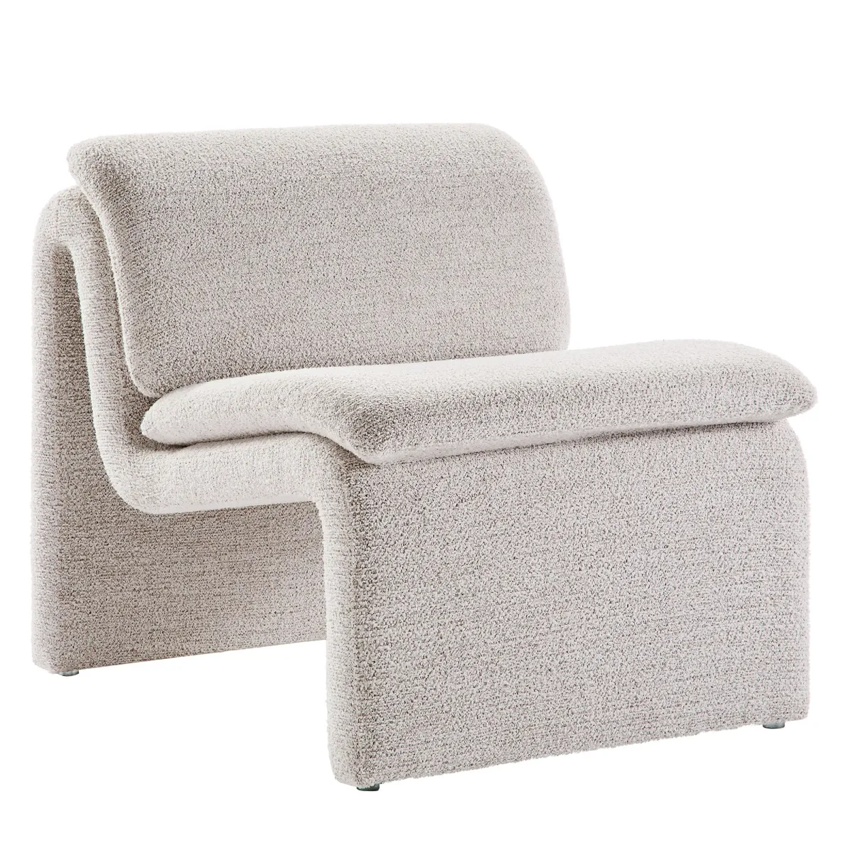 Lume Boucle Upholstered Armless Accent Chair by Modway Parchment