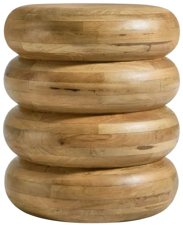Ellery Round Stacked Wood Side Table by Modway Natural