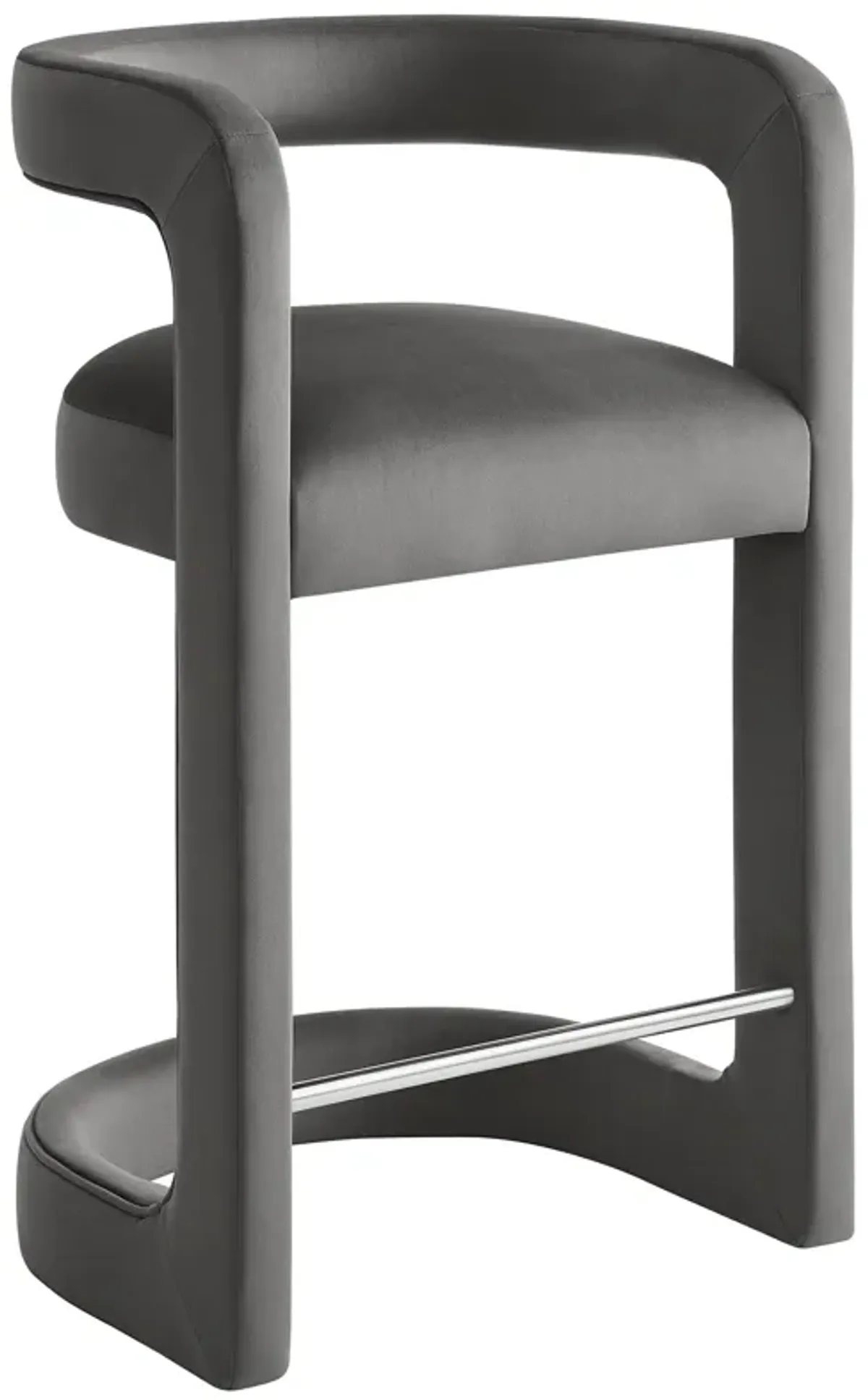 Winslow Performance Velvet Counter Stool by Modway Storm Gray