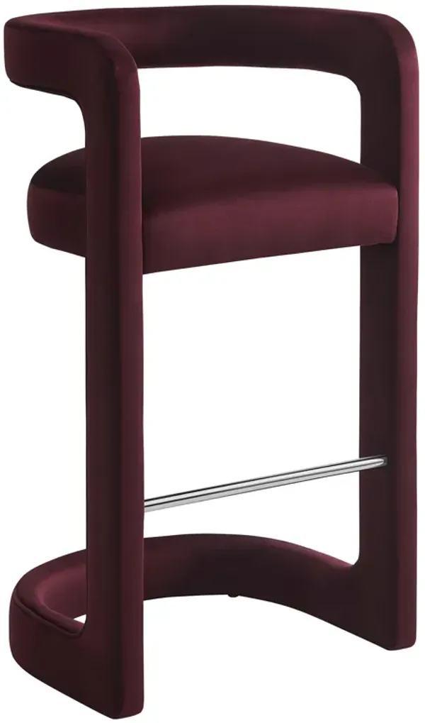 Winslow Performance Velvet Bar Stool by Modway Mulberry