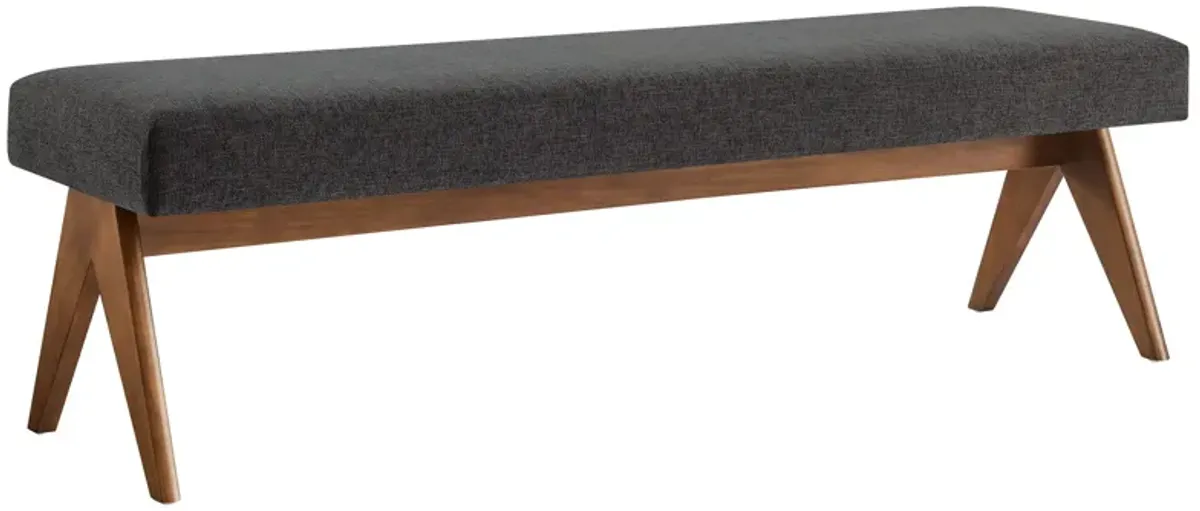 Lyra Upholstered Bench by Modway 63" / Dark Gray
