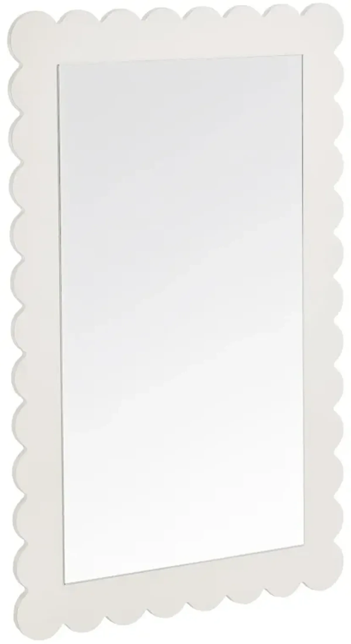 Emmeline Scalloped Rectangle Wall Mirror by Modway White