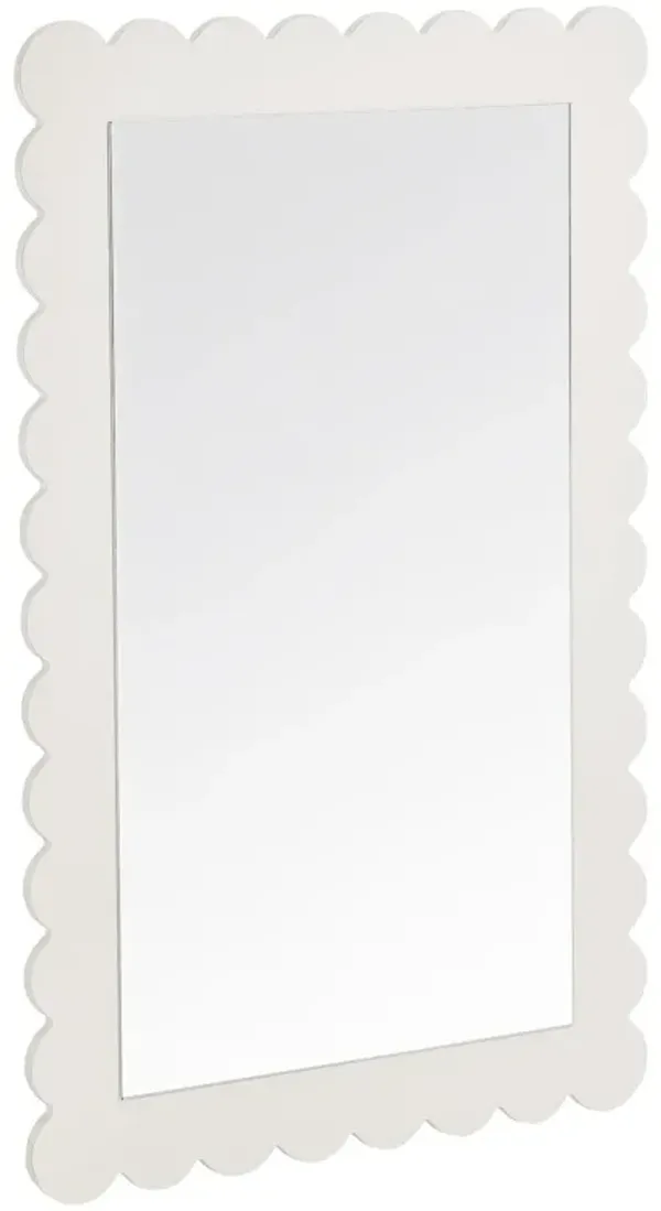 Emmeline Scalloped Rectangle Wall Mirror by Modway White