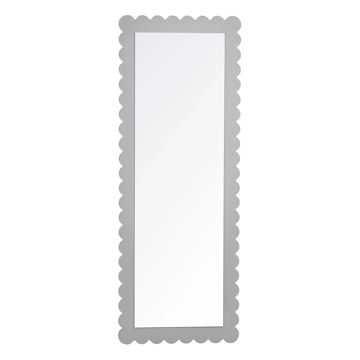 Emmeline Scalloped Rectangle Floor Mirror by Modway Light Gray