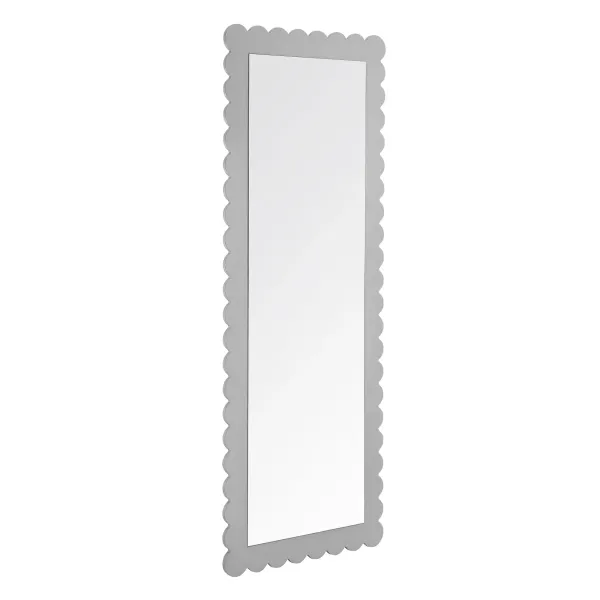 Emmeline Scalloped Rectangle Floor Mirror by Modway Light Gray