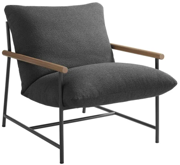 Raya Outdoor Patio Boucle Sling Lounge Chair by Modway Charcoal