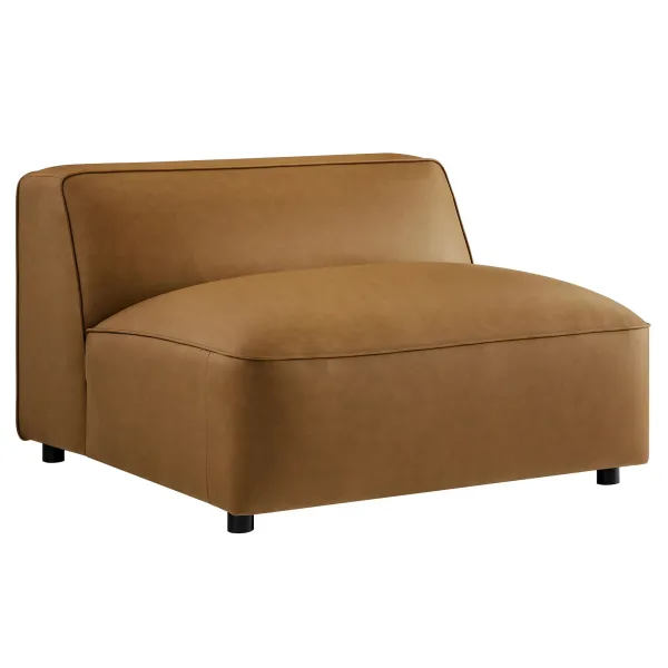 Auren Upholstered Vegan Leather Modular Armless Chair by Modway Camel