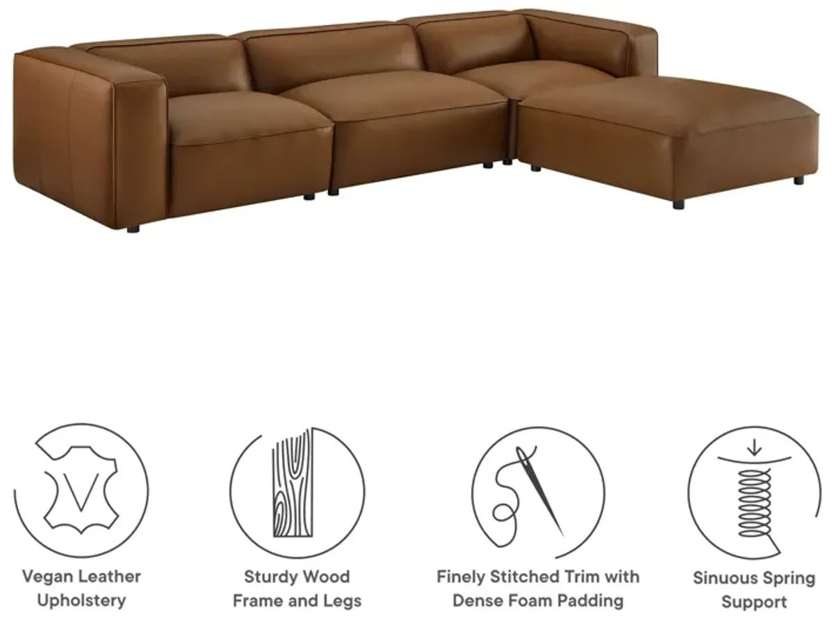 Auren 4-Piece Vegan Leather Modular Sofa Set by Modway
