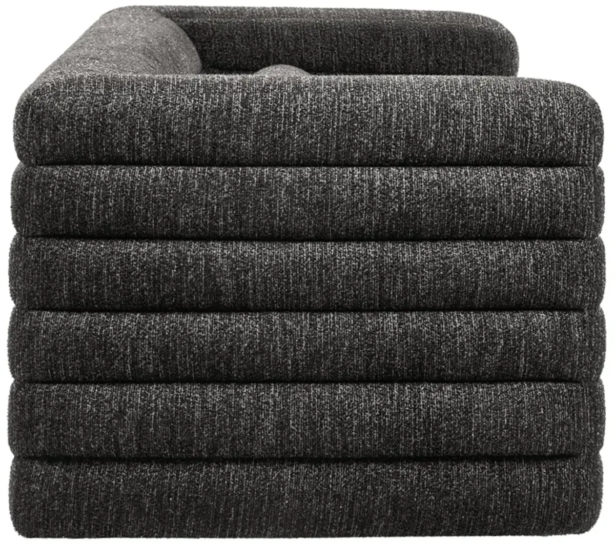Relle Channel Tufted Boucle Upholstered Sofa by Modway Charcoal