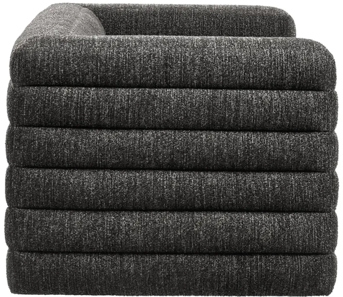 Relle Channel Tufted Boucle Upholstered Loveseat by Modway Charcoal