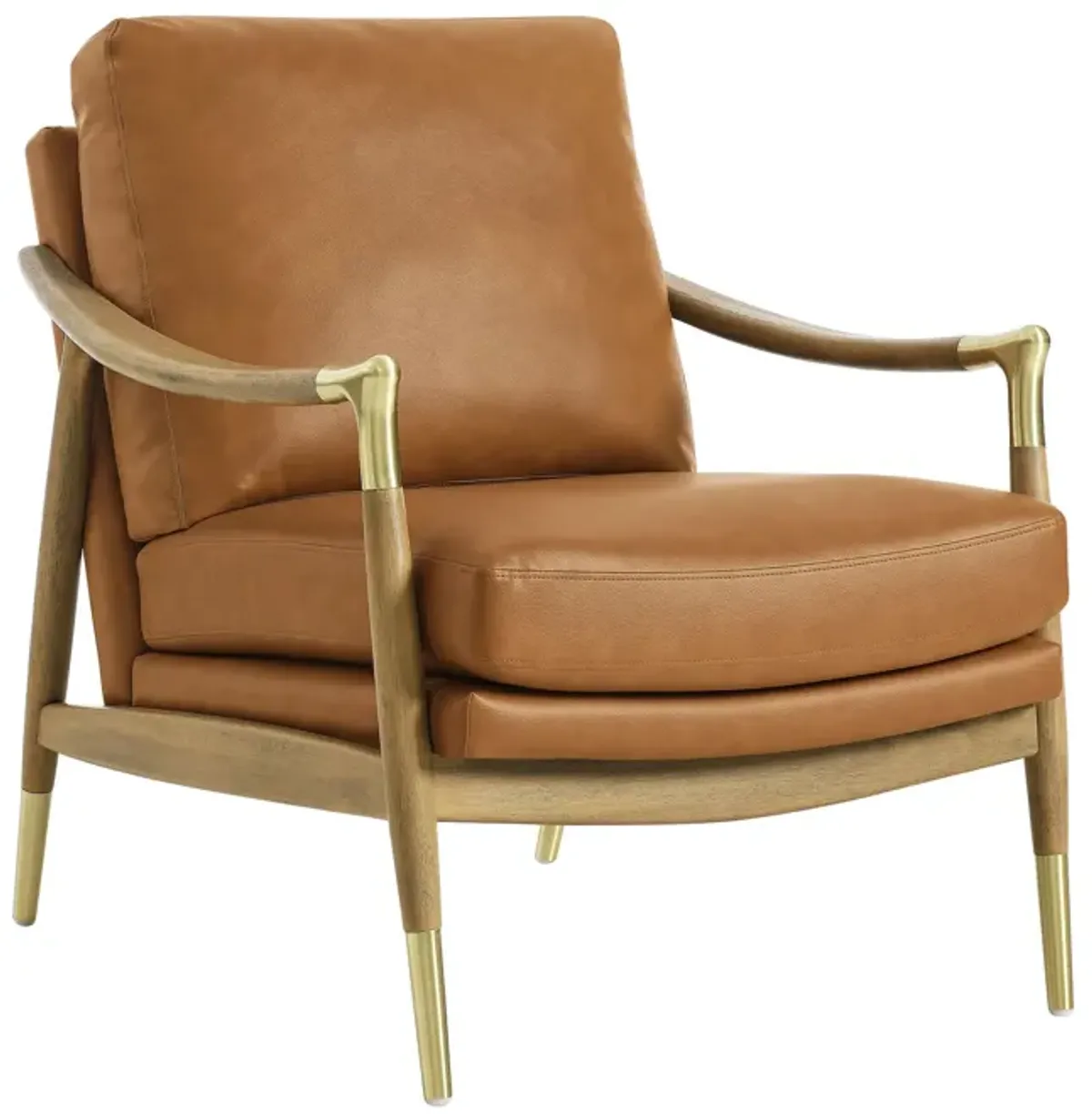 Langford Accent Armchair by Modway Tan Walnut