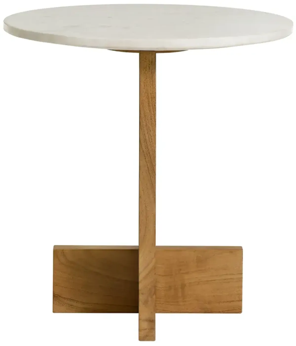 Tarin Acacia Wood and Marble Side Table by Modway Natural