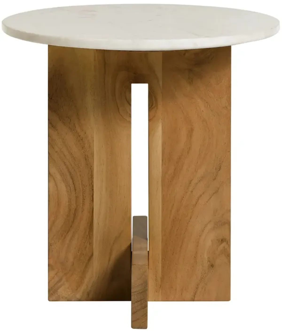 Tarin Acacia Wood and Marble Side Table by Modway Natural