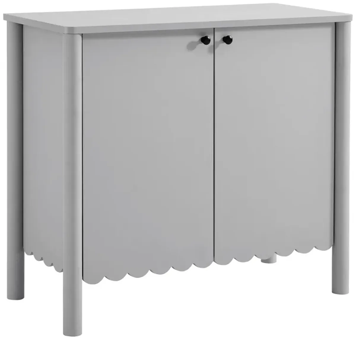 Emmeline 35" 2-Door Scalloped Sideboard Cabinet by Modway Light Gray
