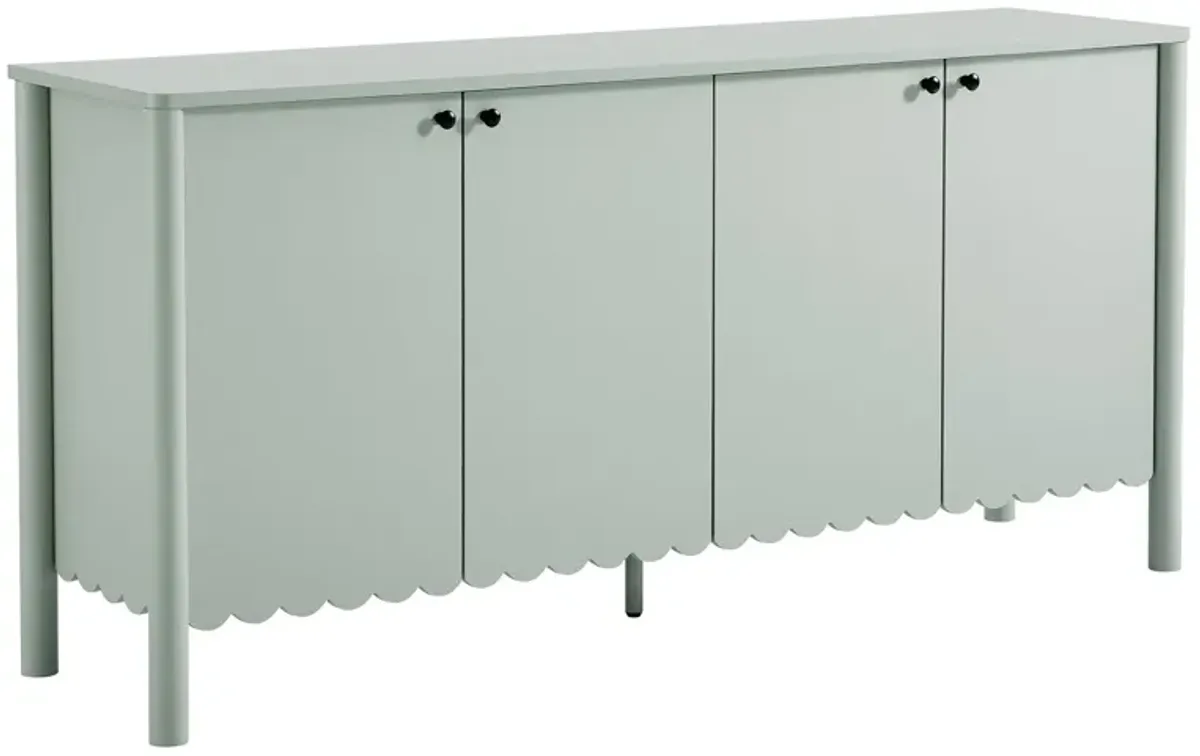 Emmeline 66" 4-Door Scalloped Sideboard Cabinet by Modway Sage