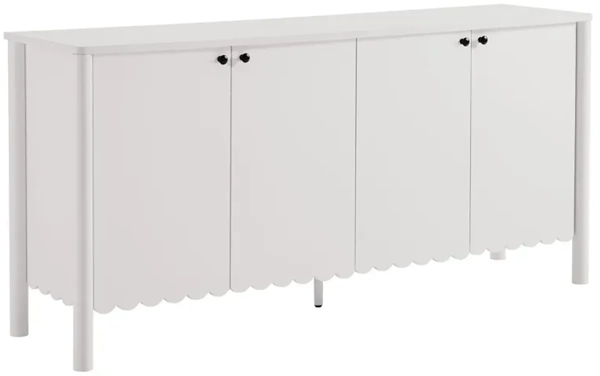 Emmeline 66" 4-Door Scalloped Sideboard Cabinet by Modway White