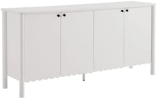 Emmeline 66" 4-Door Scalloped Sideboard Cabinet by Modway White
