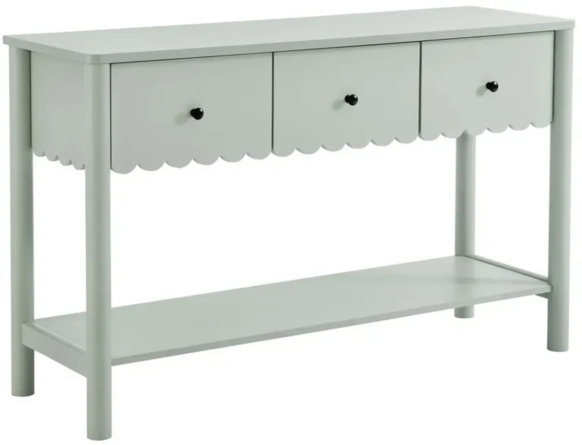 Emmeline 3-Drawer Scalloped Console Table by Modway Sage