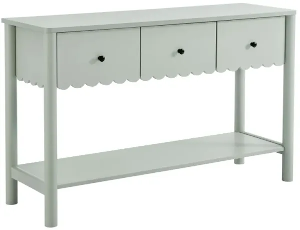 Emmeline 3-Drawer Scalloped Console Table by Modway Sage