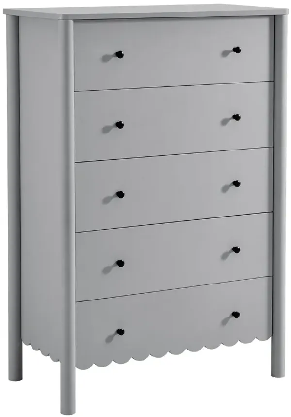 Emmeline Scalloped 5-Drawer Chest by Modway Light Gray