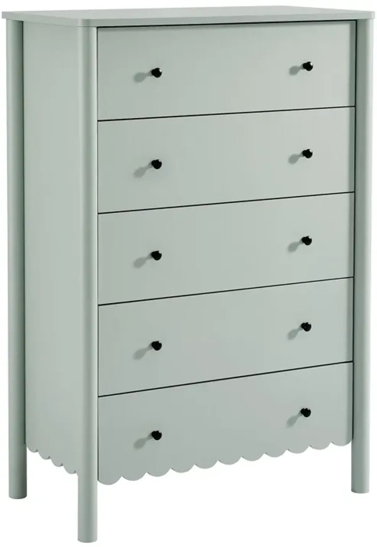 Emmeline Scalloped 5-Drawer Chest by Modway Sage