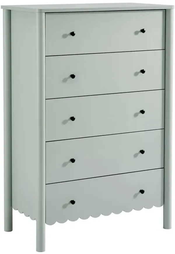 Emmeline Scalloped 5-Drawer Chest by Modway Sage
