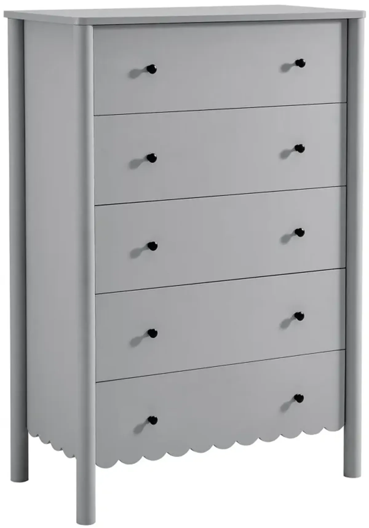 Emmeline Scalloped 5-Drawer Chest by Modway White