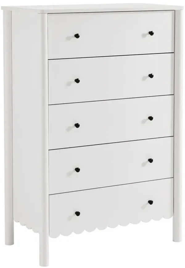 Emmeline Scalloped 5-Drawer Chest by Modway White